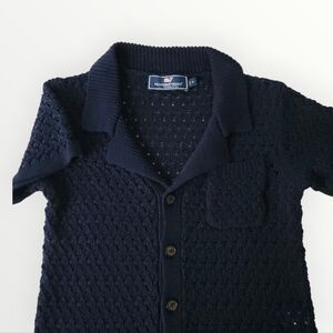 Vineyard Vines Kids Navy Knit Button Front Short Sleeve Cardigan Top‎ 6